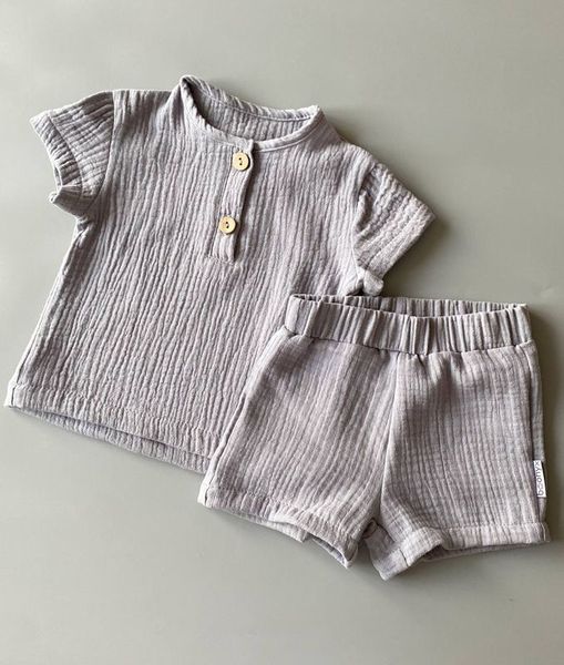 Муслінові шорти та футболка "Gray"  kostyum(shorty+futb)-Gray-74 фото