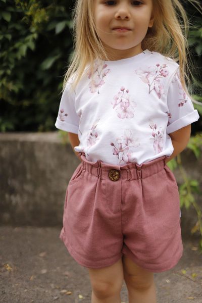 Набір: шорти "Rose" + футболка "Cherry Blossom" N.Shorty(tekst)(W)Rose+Futb(tryk)CherBlos-74 фото