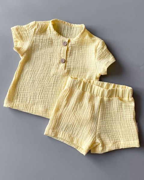Муслінові шорти та футболка "Lemon" kostyum(shorty+futb)-Lemon-74 фото