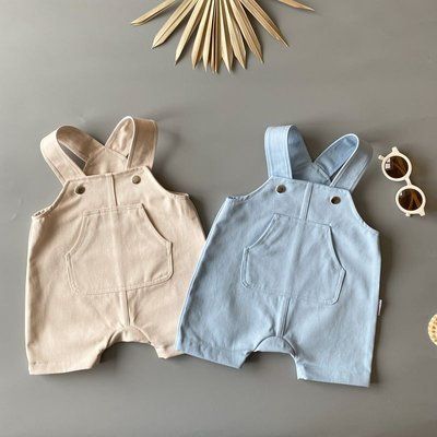 Набір комбінезонів "Cream+Blue" N.PivKomb(Jeans)-Cream+Blue-62 фото