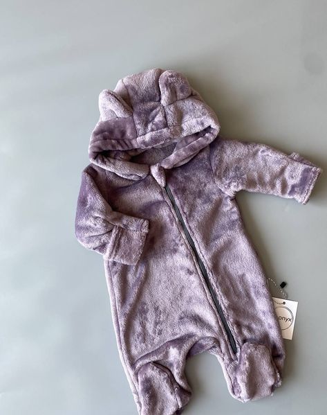 Комбінезон плюшевий ведмедик🐻 “Purple Gray” KombPl(sk)Bear-PurpGray-80 фото