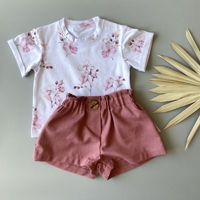 Набір: шорти "Rose" + футболка "Cherry Blossom" N.Shorty(tekst)(W)Rose+Futb(tryk)CherBlos-98 фото