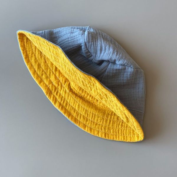 Панамка муслінова "Sea+Mustard" N.Panam(base)-Sea+Mustard-50 фото
