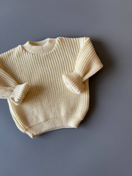 Дитячий вʼязаний светр "Milk" Svetr(knitt)base-Milk-(0-5) фото
