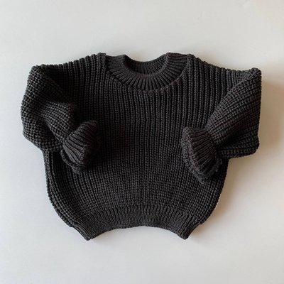 Дитячий вʼязаний светр "Black" Svetr(knitt)base-Black-(0-5) фото