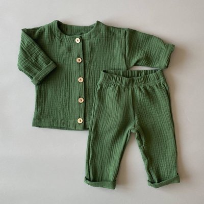 Муслінові штани та сорочка "Green" kostyum(shtany+soroch)-Green-74 фото